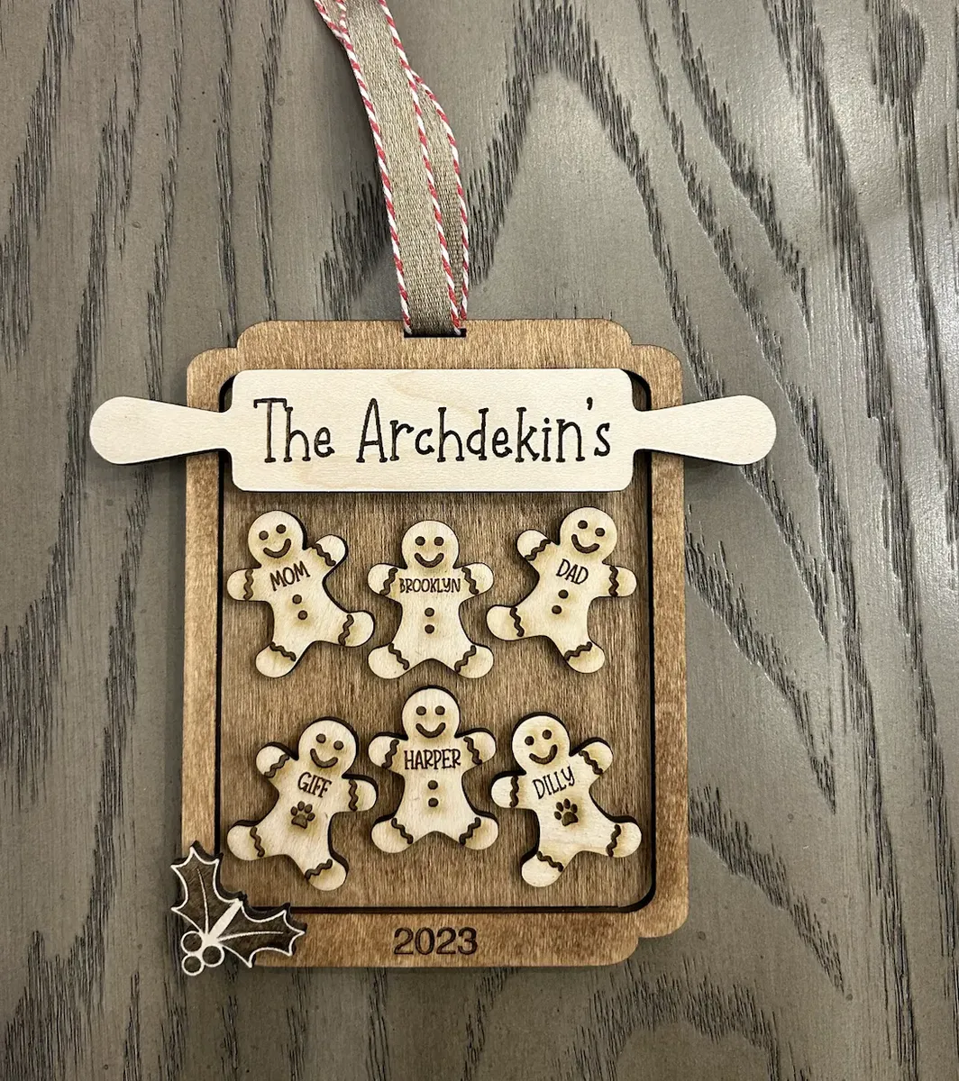 Gingerbread Family Ornament (up to 6 names) view 2