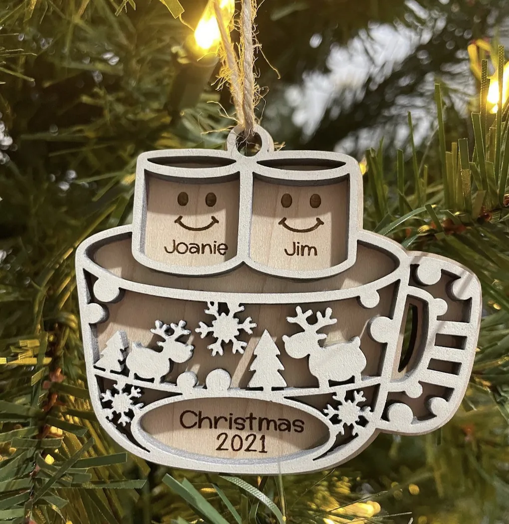 Marshmallow Family Christmas Ornament (up to 5 names)