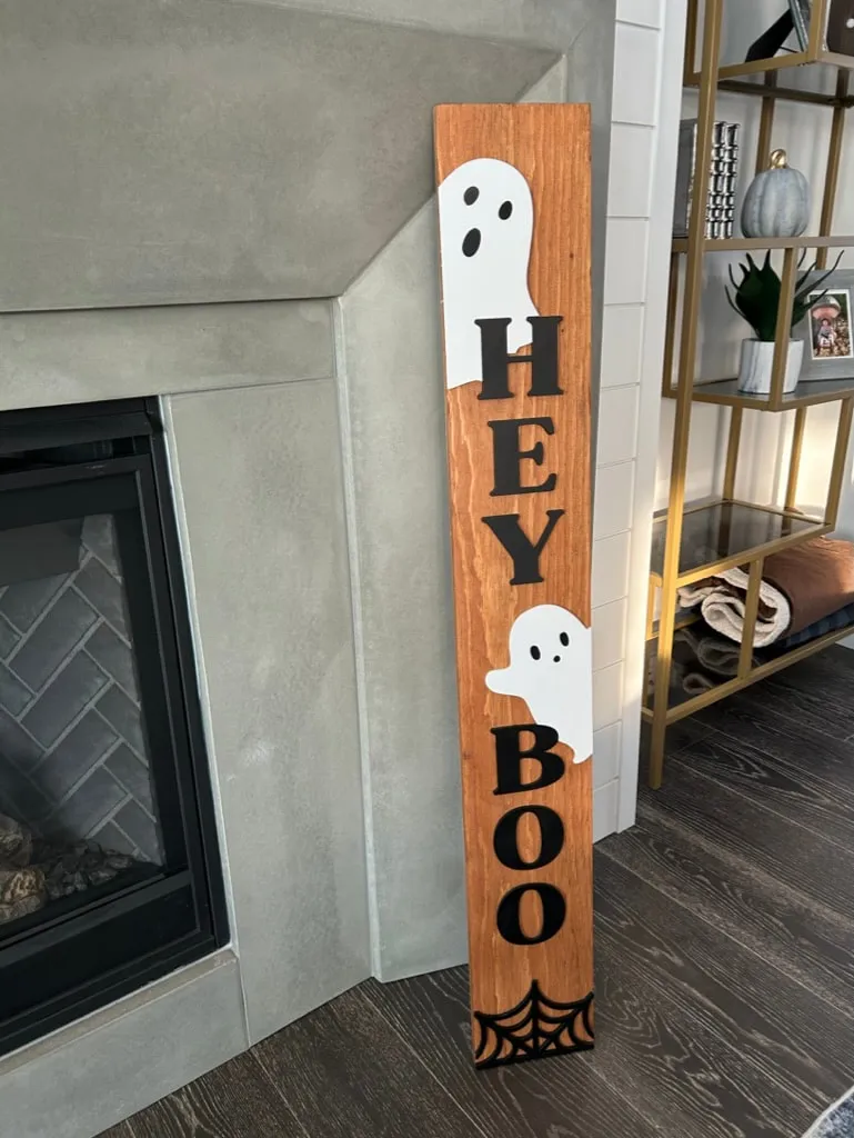 Hey Boo Porch Sign view 2
