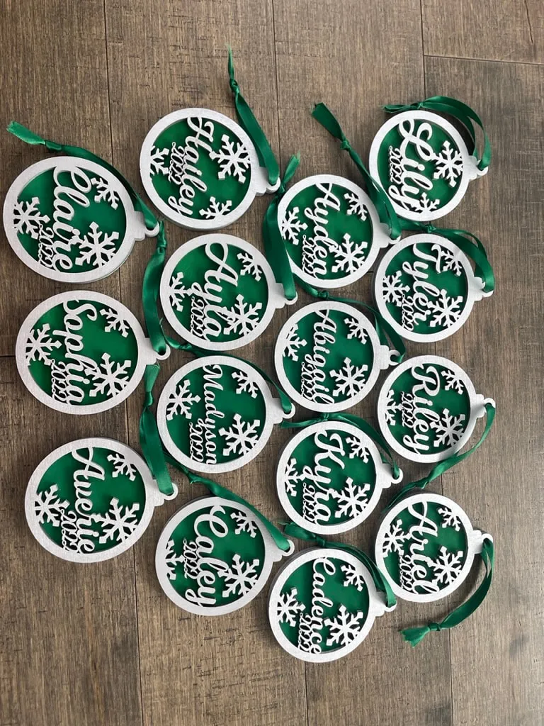 Two Layered Snowflake Ornament view 3