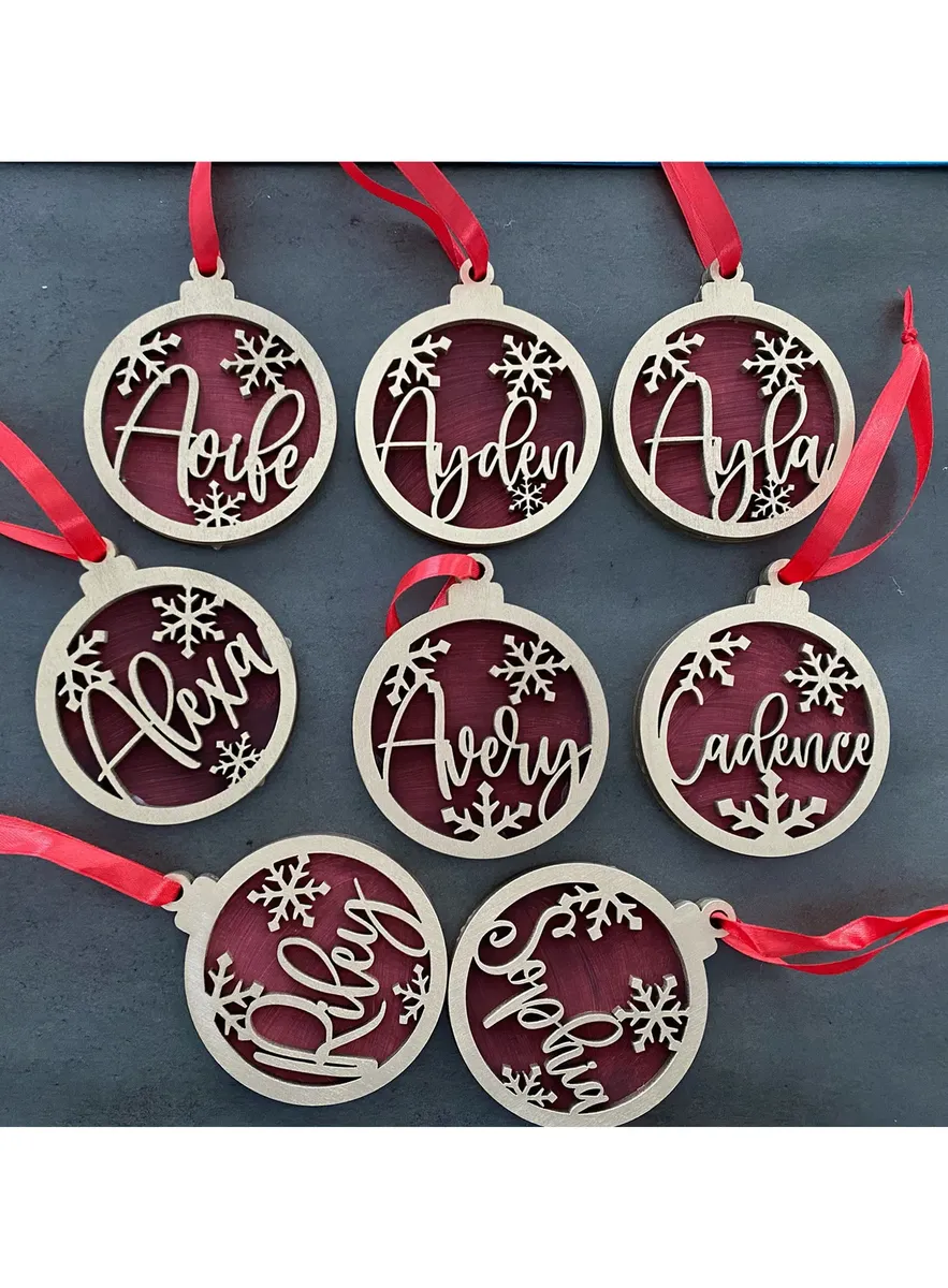 Two Layered Snowflake Ornament view 2