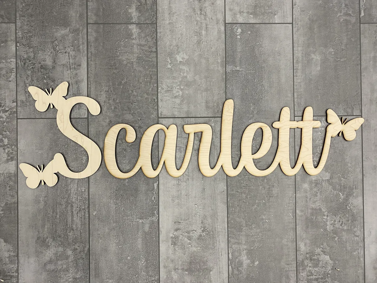 Name Cut out w/ butterflies view 1