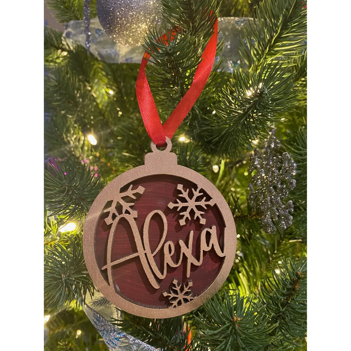 Two Layered Snowflake Ornament view 1