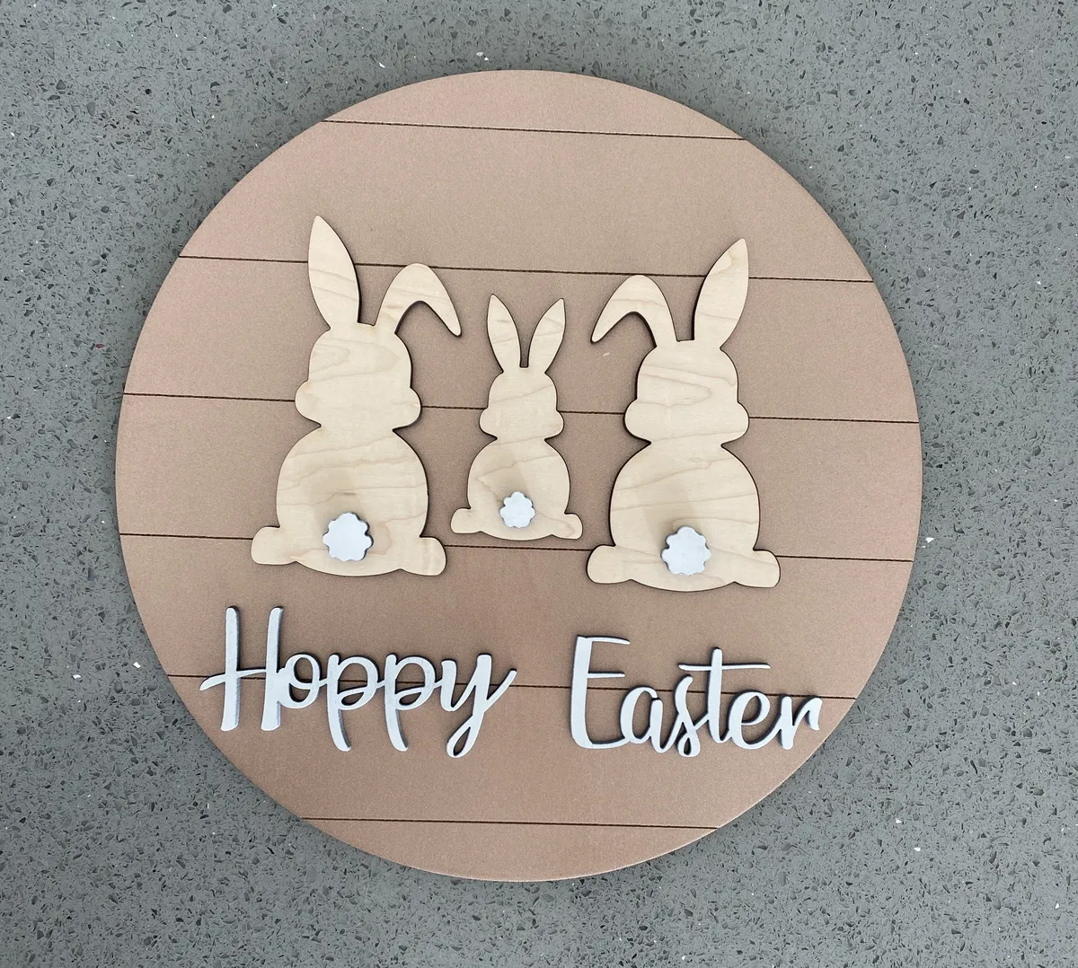 12" Shiplap Sign with 1-5 Bunnies (FAMILY of 5 or less) view 3