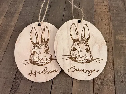 Vintage Bunny Easter Basket Tag