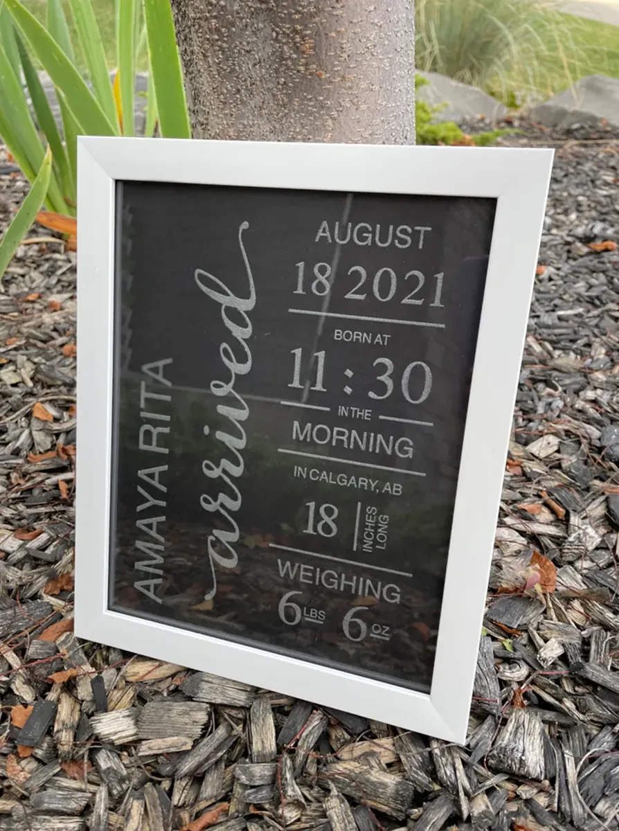 Baby Stats on Glass view 2