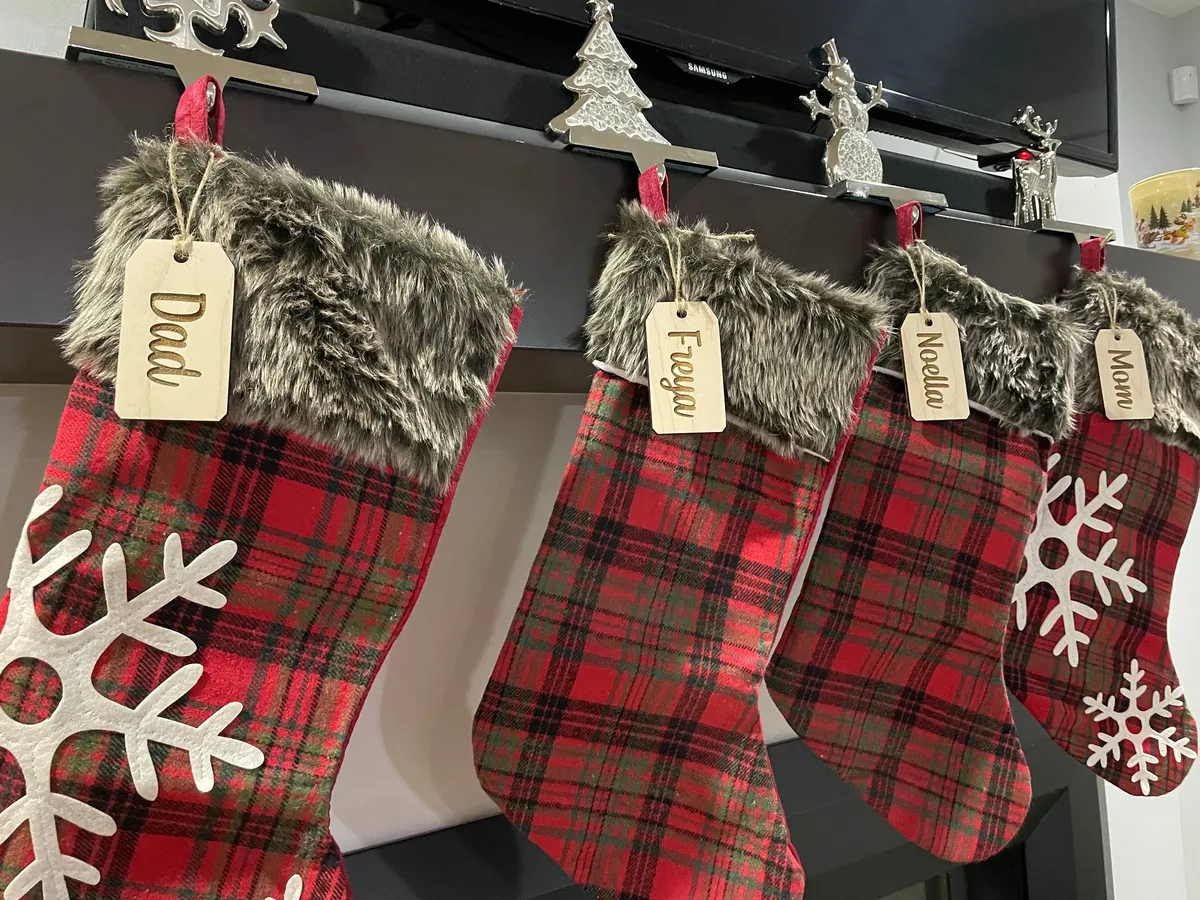 Stocking Tag & Raw wood Name Tag Combo view 2