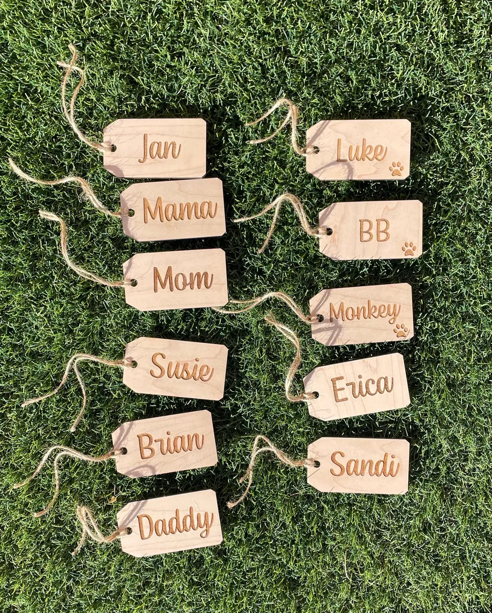 Stocking Tag & Raw wood Name Tag Combo view 3