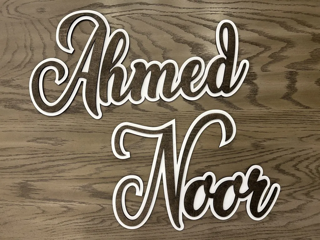 2 layered name sign