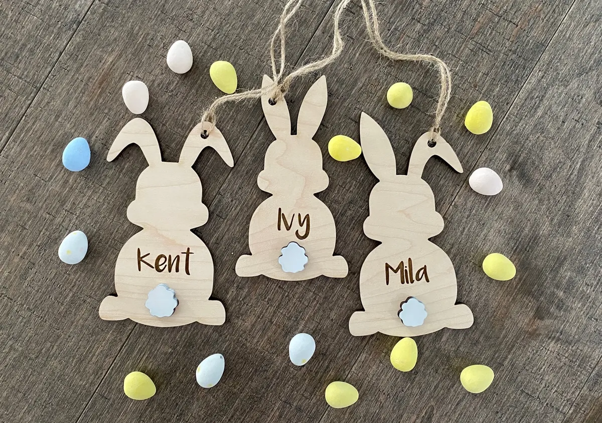 Easter Bunny w/ Tail Basket Tag view 5