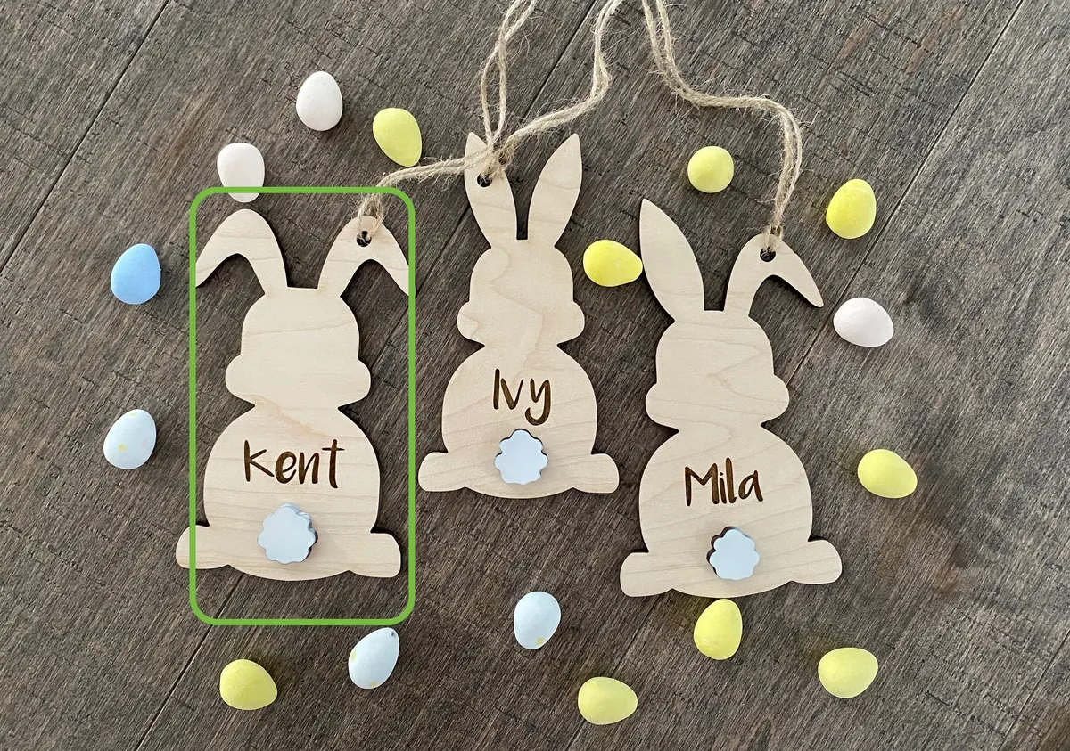 Easter Bunny w/ Tail Basket Tag view 4