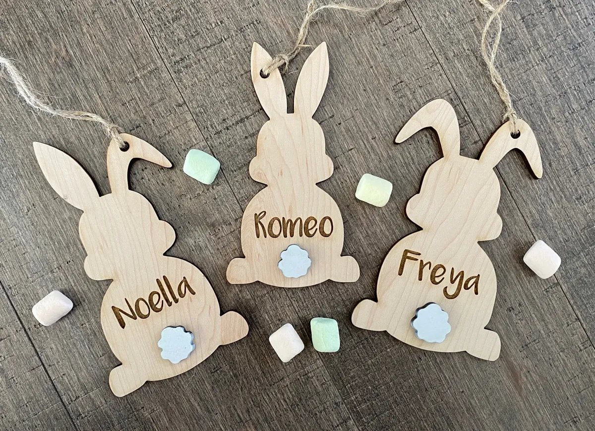 Easter Bunny w/ Tail Basket Tag view 3