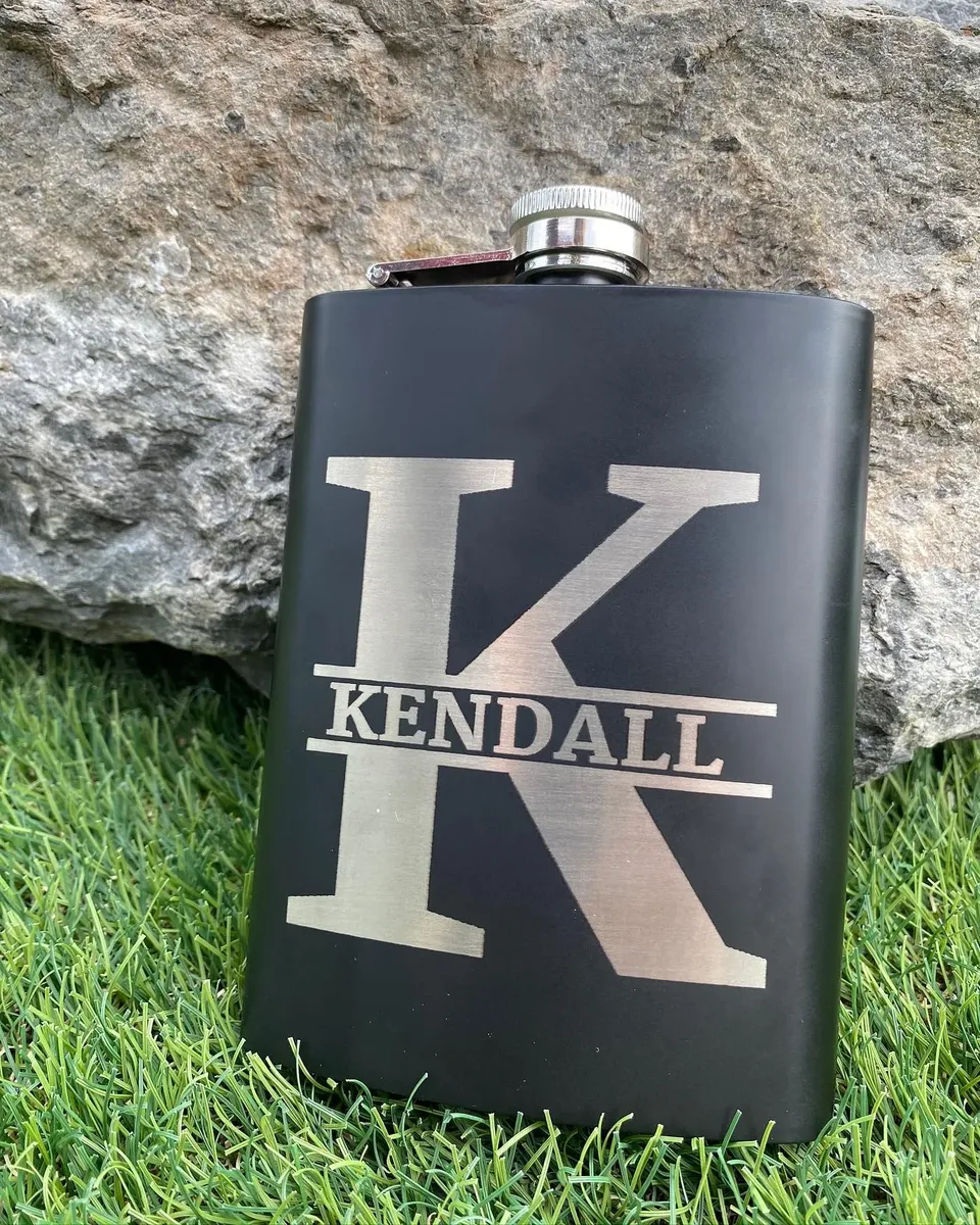 8oz Matte Black Flask view 1