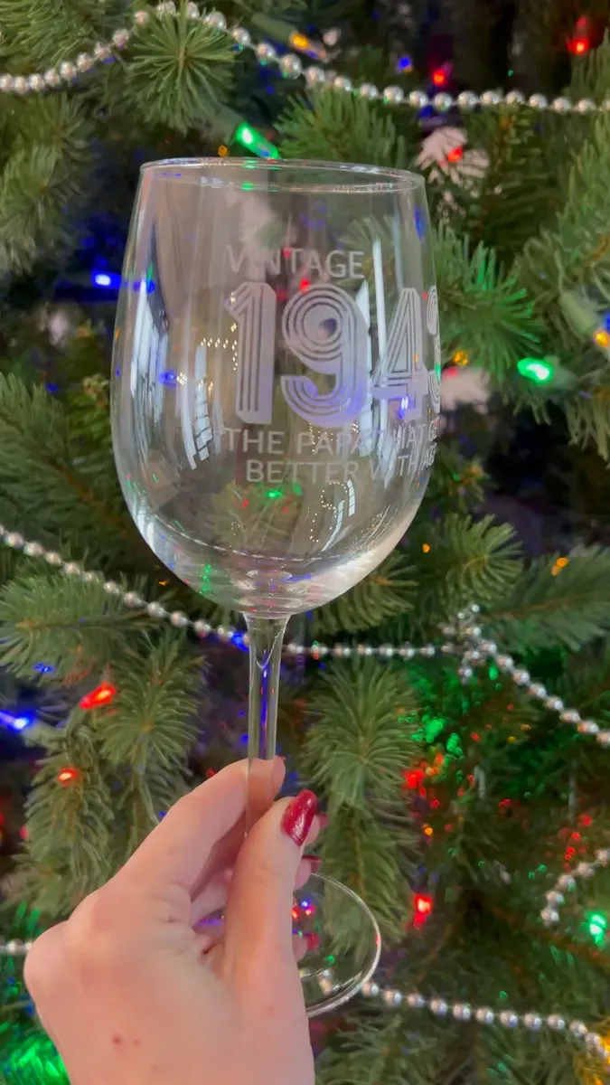 Engraved Wine Glass view 8