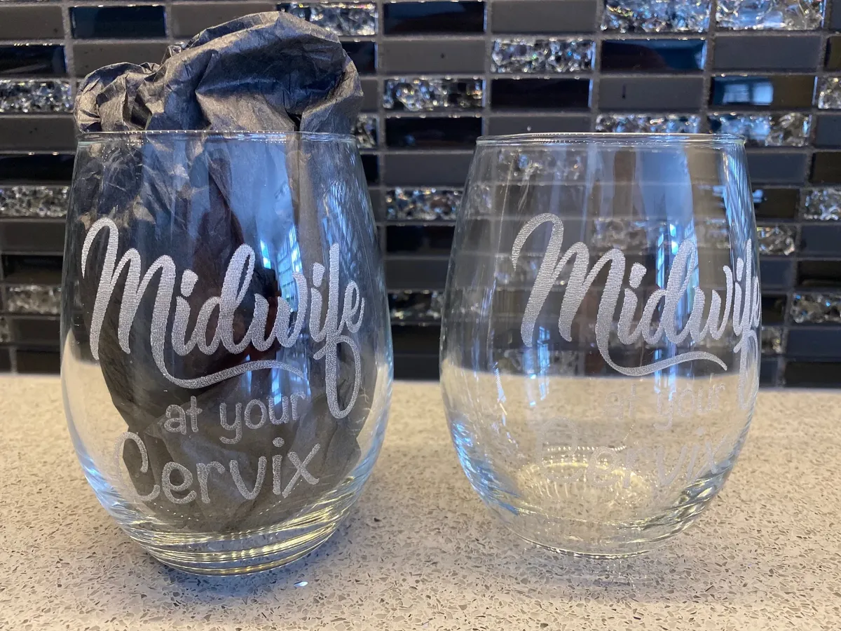 Engraved Wine Glass view 3