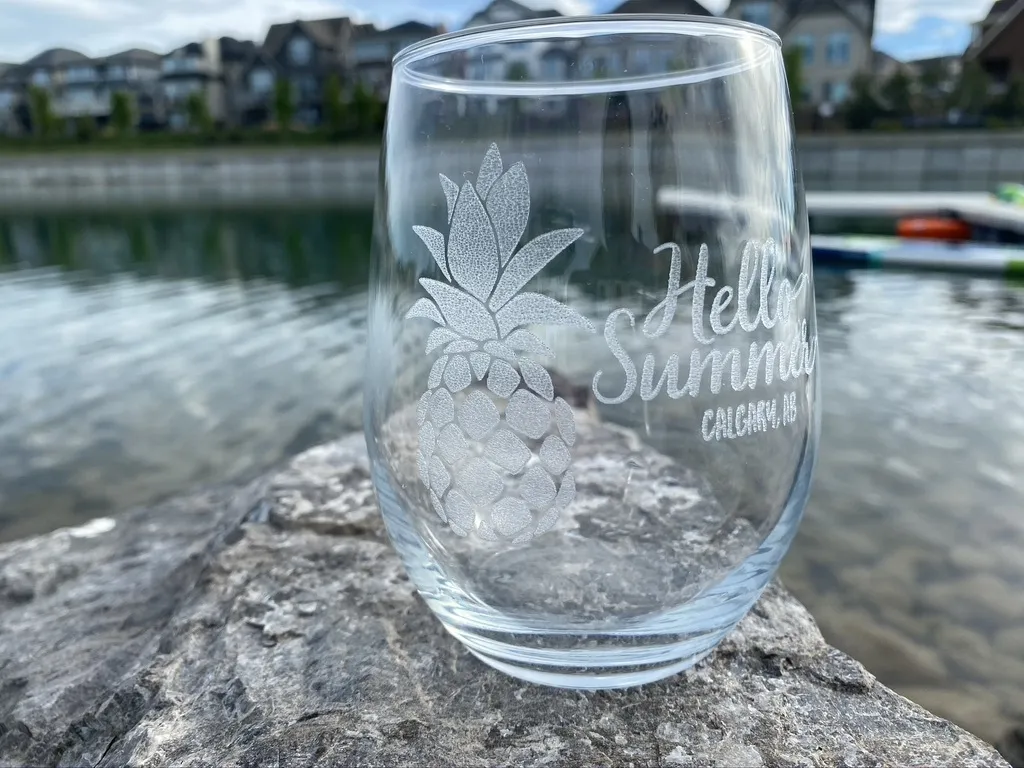 Engraved Wine Glass view 4