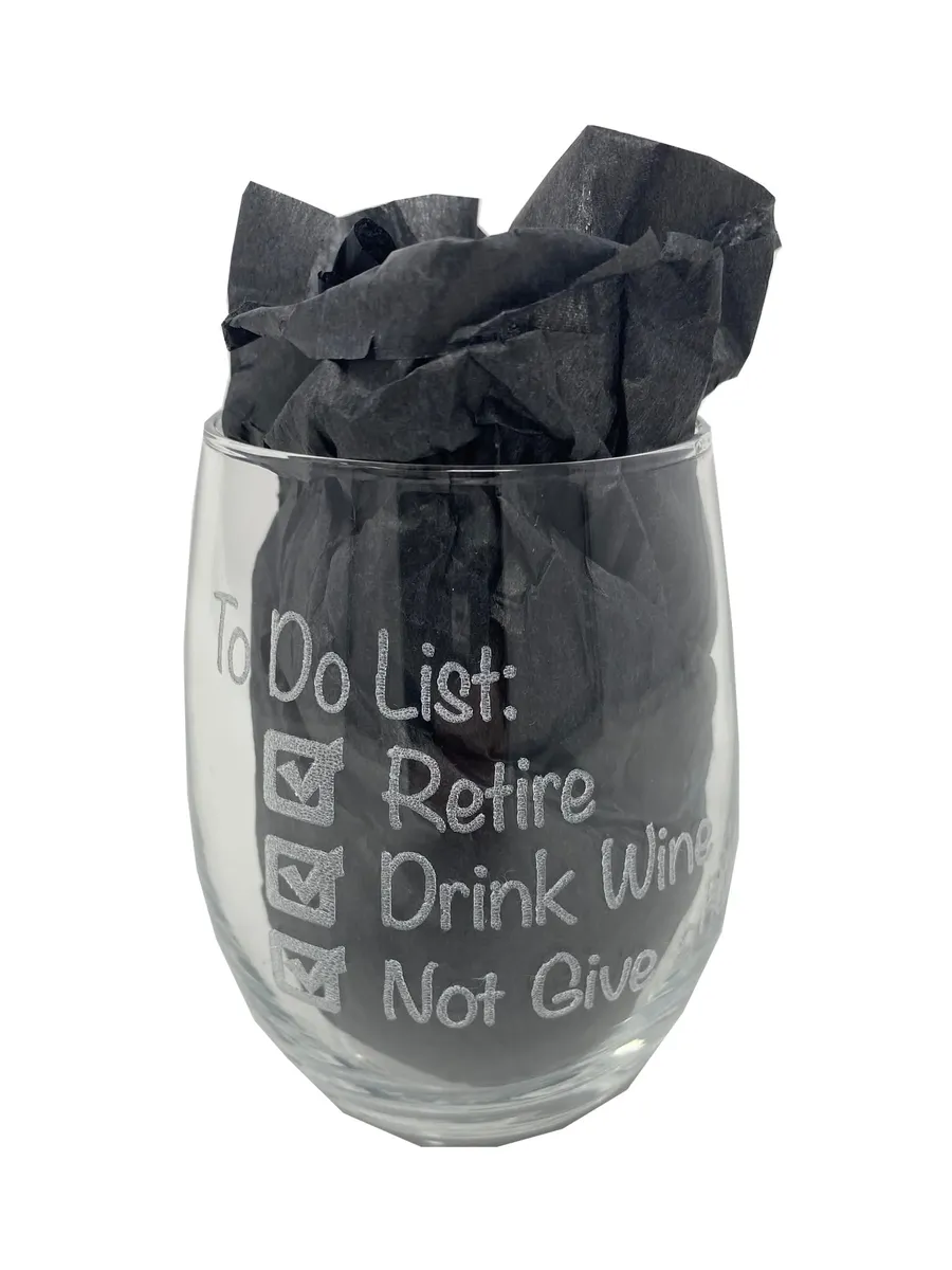 Engraved Wine Glass view 7