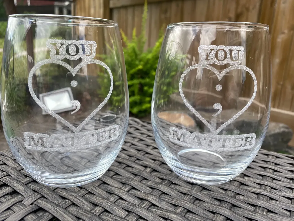 Engraved Wine Glass view 6