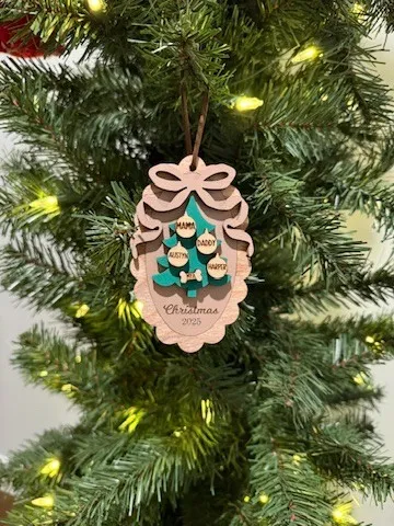 Family Ornament - Bow and Tree