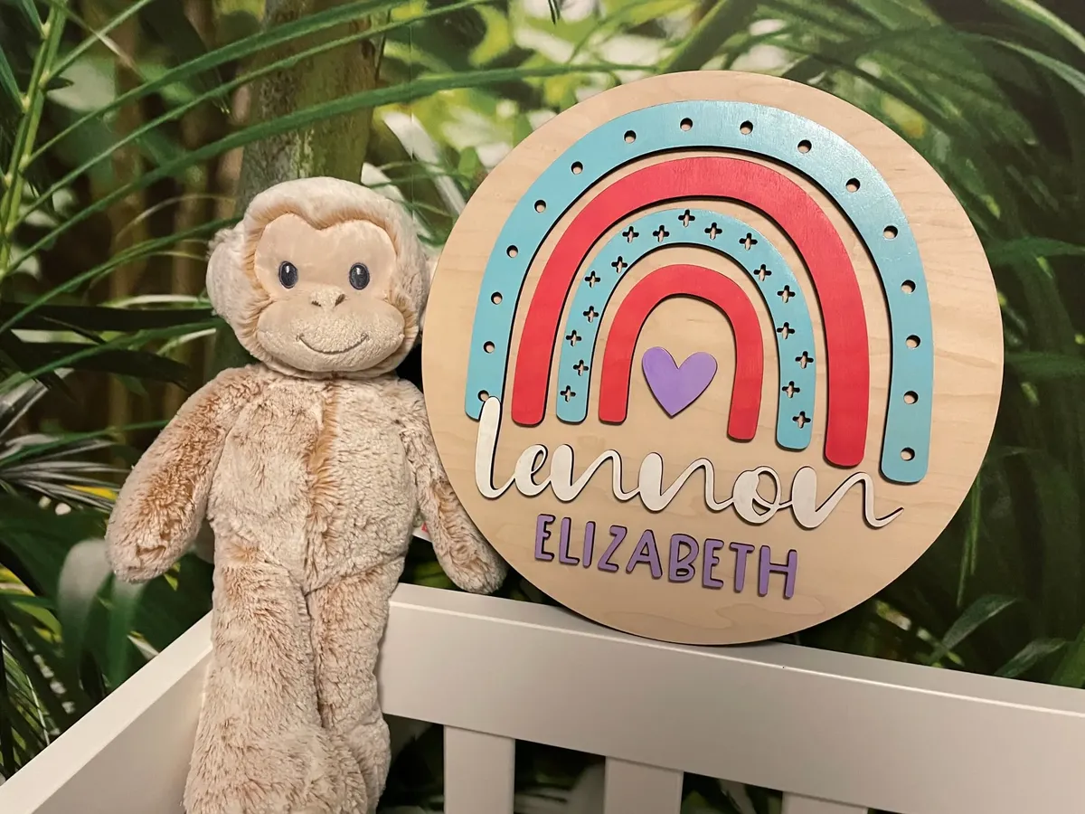 Boho Rainbow Nursery/Room Sign view 4