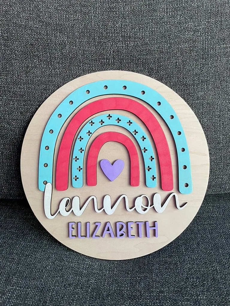 Boho Rainbow Nursery/Room Sign