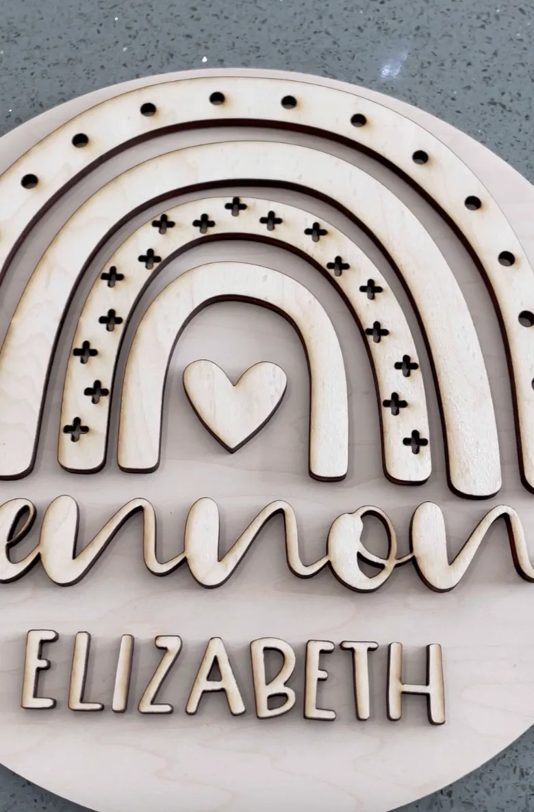 Boho Rainbow Nursery/Room Sign view 2