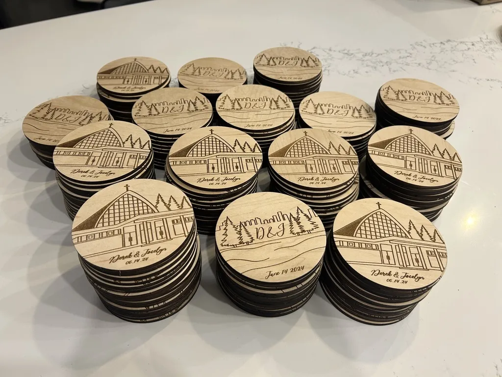 Wedding Wood Coasters
