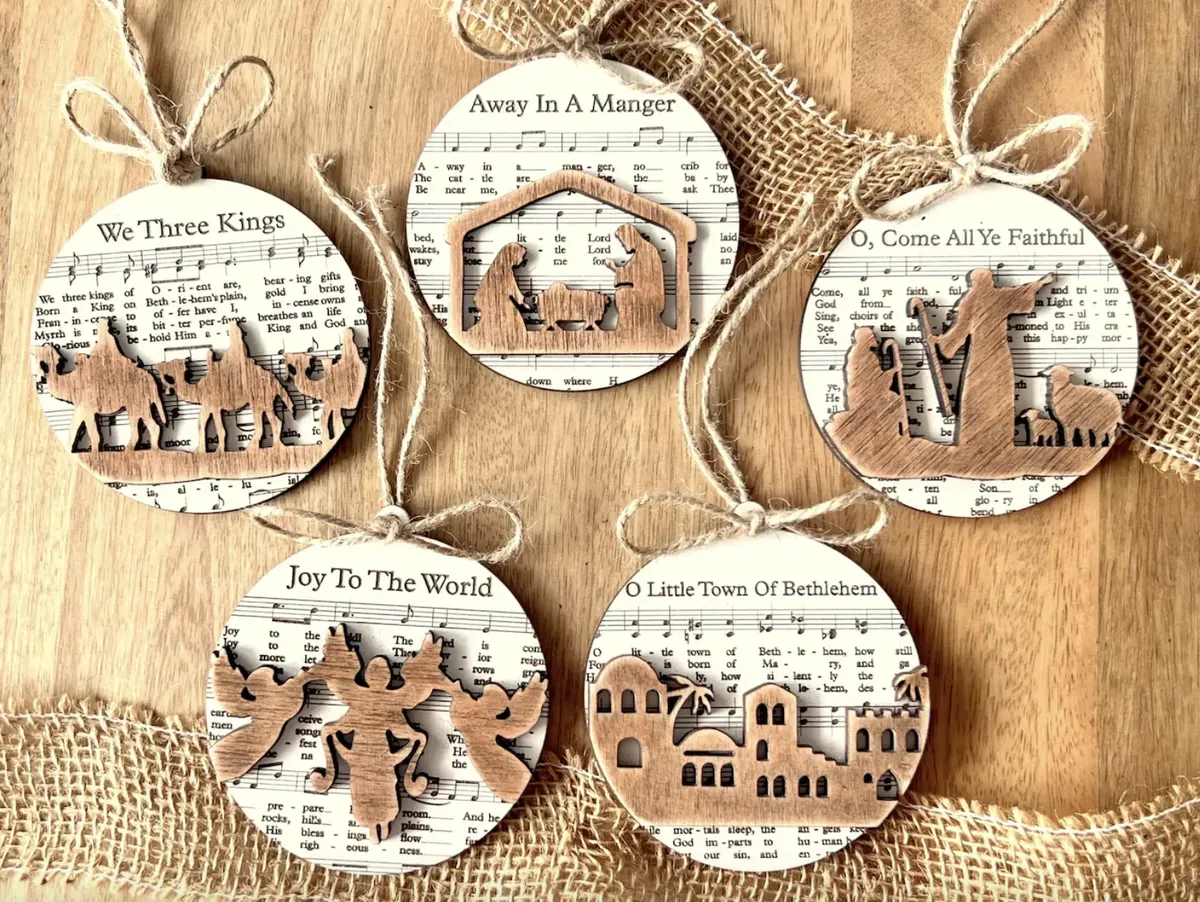 Music Notes Nativity Ornament view 2