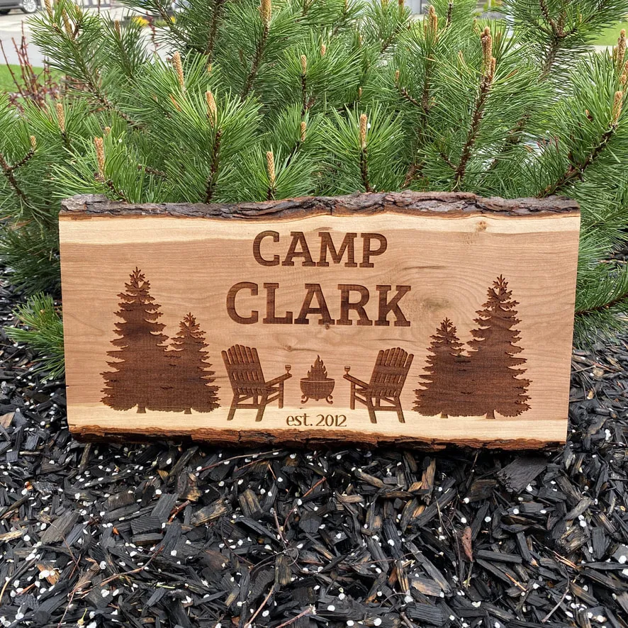 Cherry Live Edge Cabin Sign