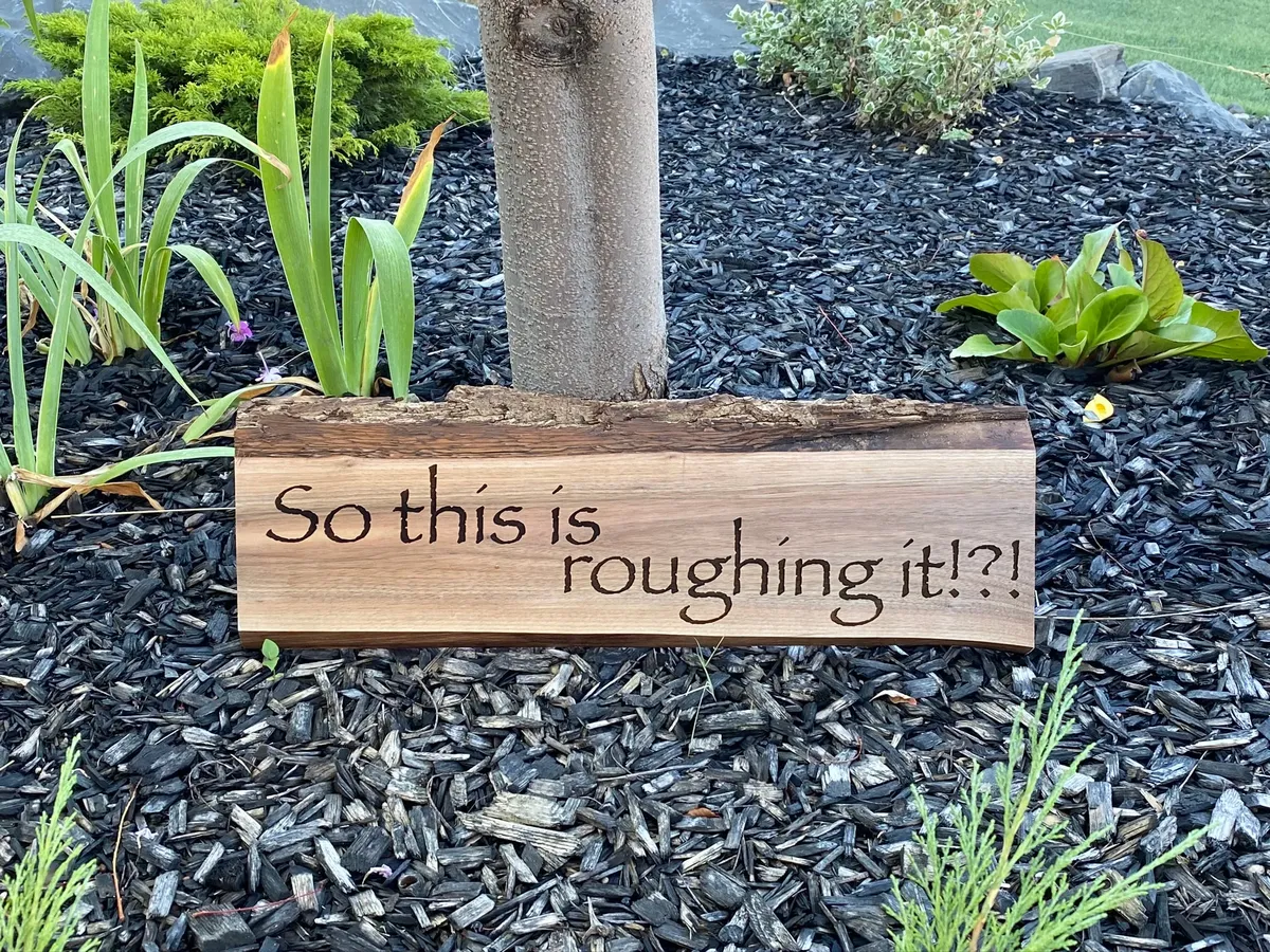 Walnut Live Edge Cabin Sign