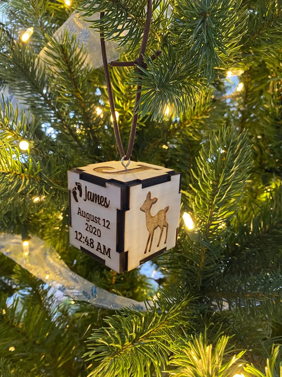 2x2 Baby Block Ornament view 3