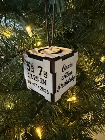 2x2 Baby Block Ornament view 5
