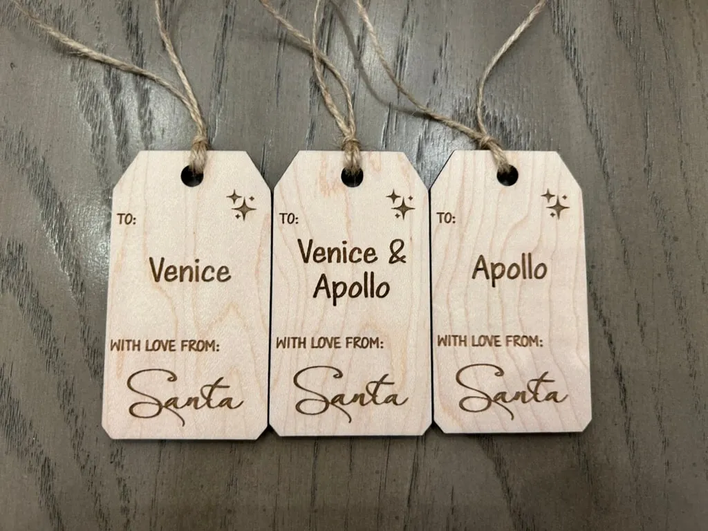 Santa Gift Tags x 5